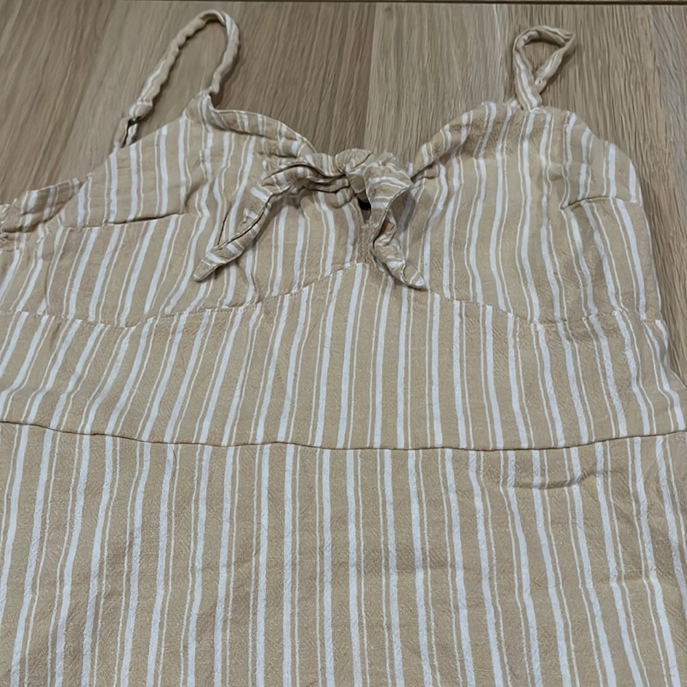 Beige and While Striped Dress from Hollister